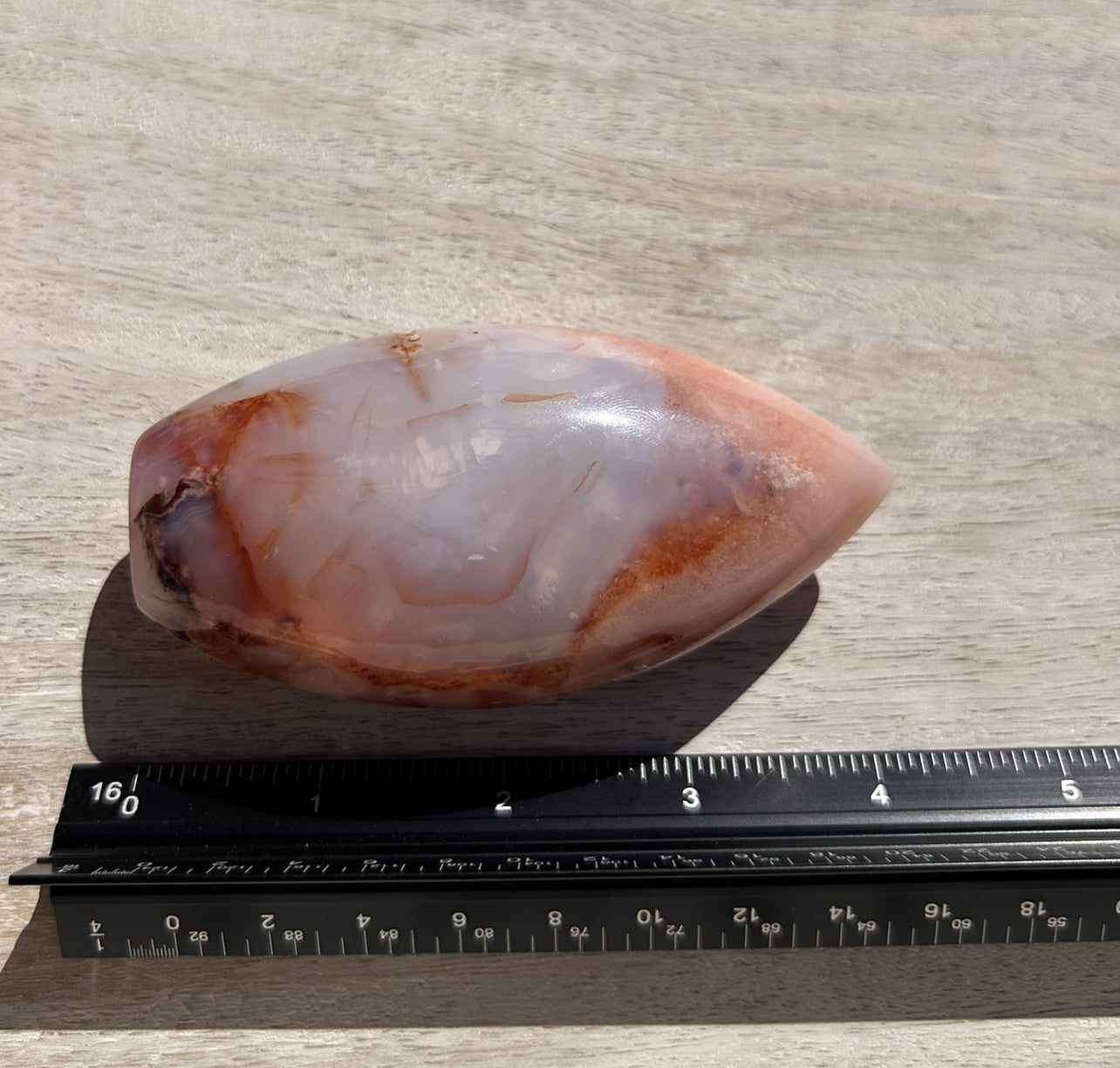 Pink Carnelian Flower Agate Flame - 1B