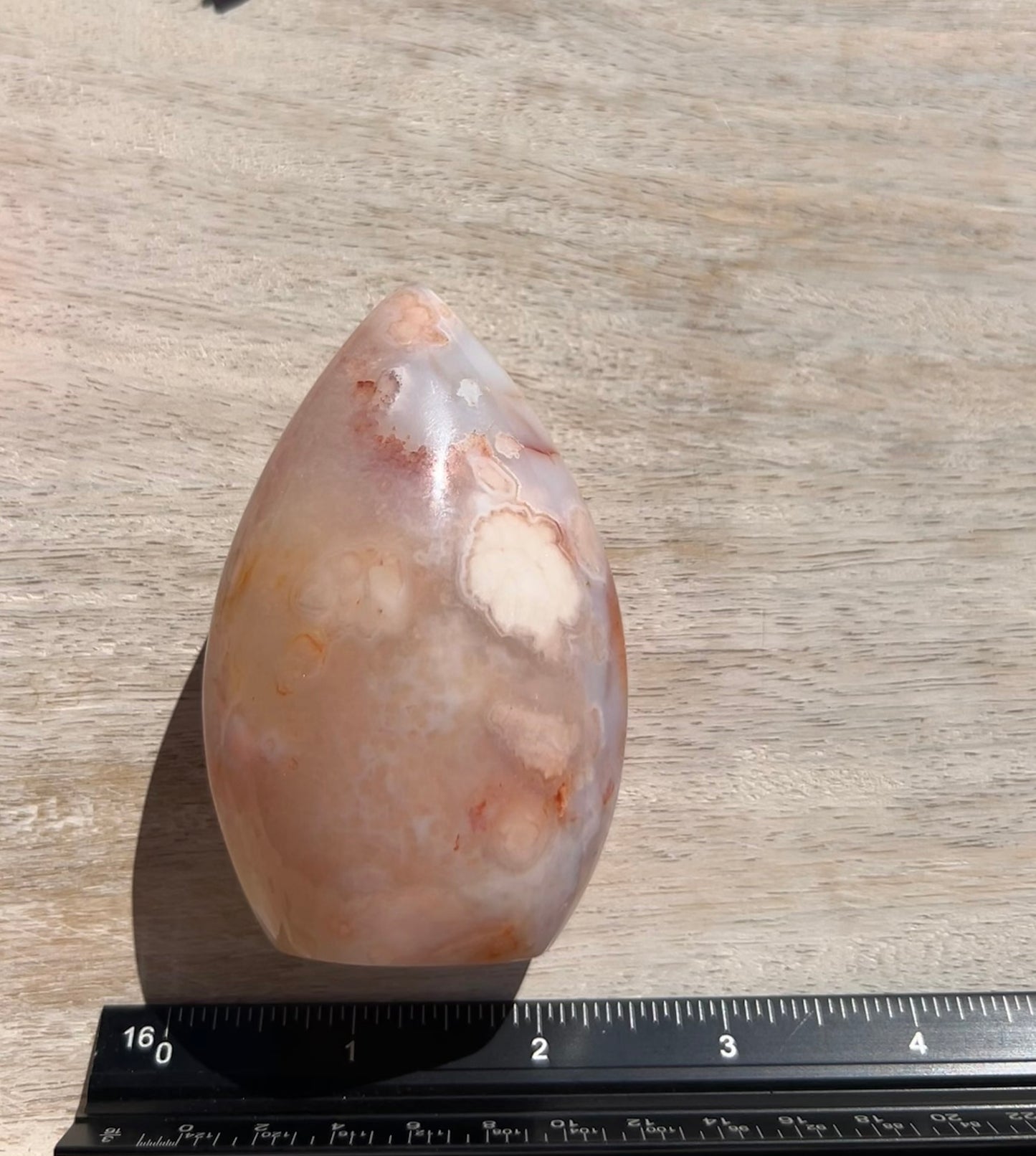 Pink Carnelian Flower Agate Flame - 1D