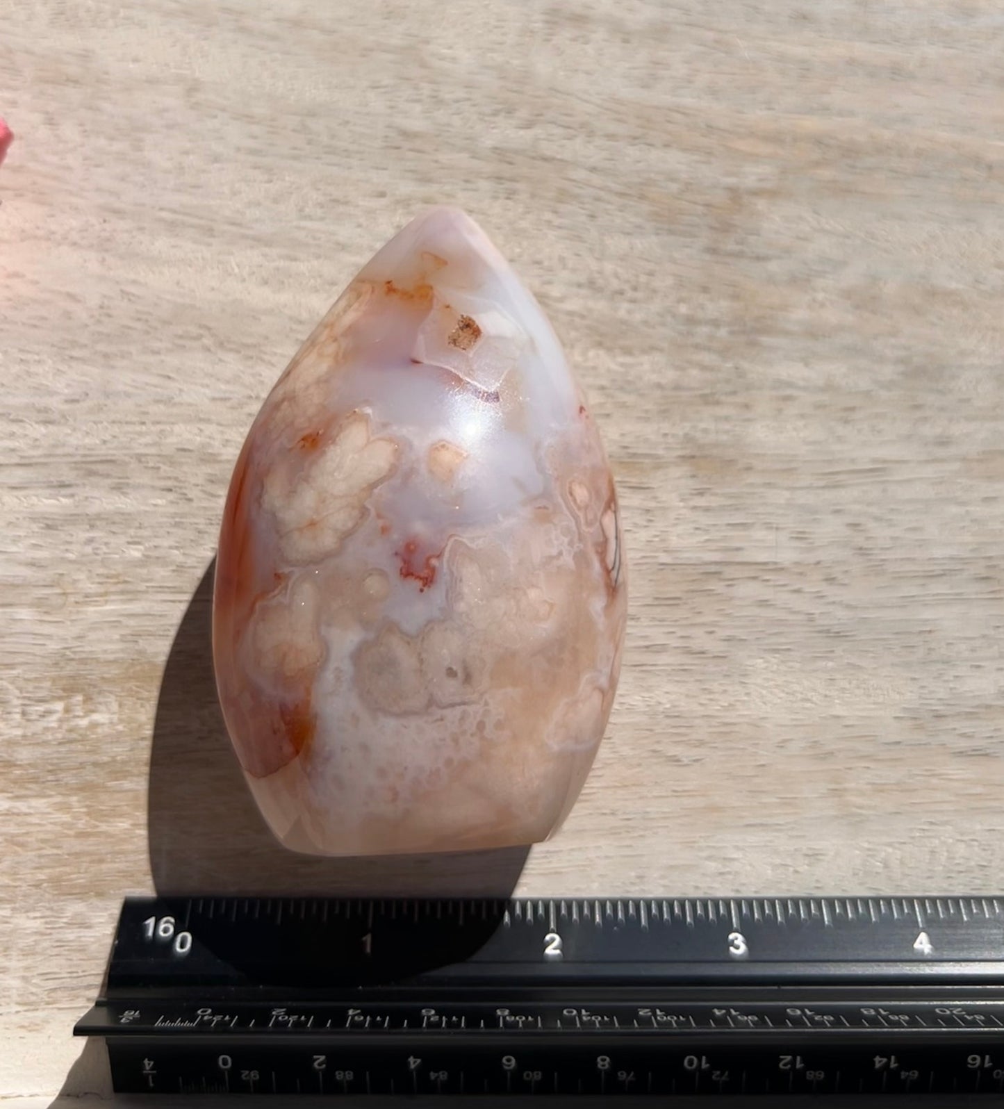 Pink Carnelian Flower Agate Flame - 1D