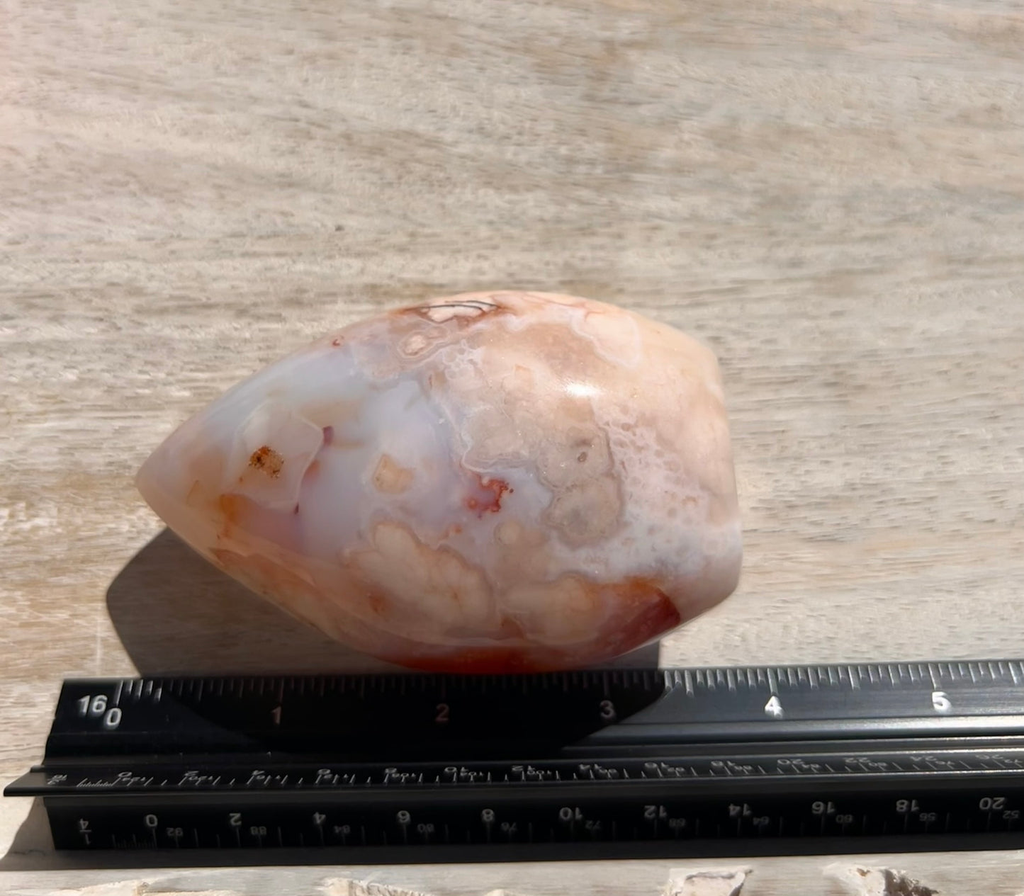 Pink Carnelian Flower Agate Flame - 1D