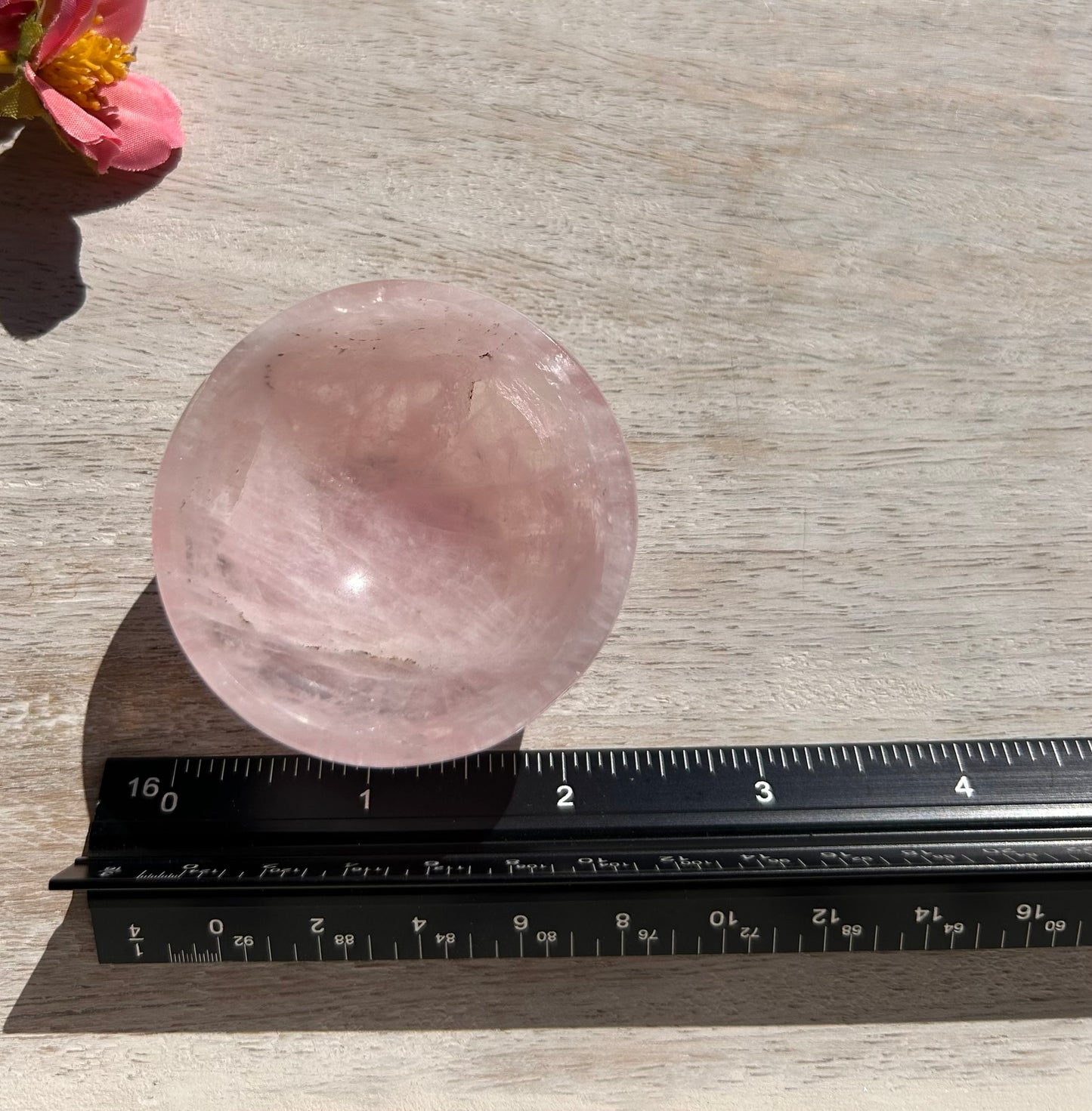 (One) Beautiful Rose Quartz Bowl - (2") - 1E