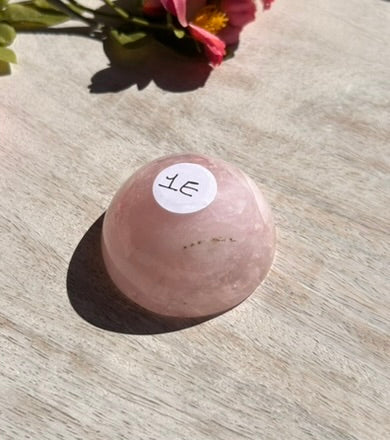 (One) Beautiful Rose Quartz Bowl - (2") - 1E