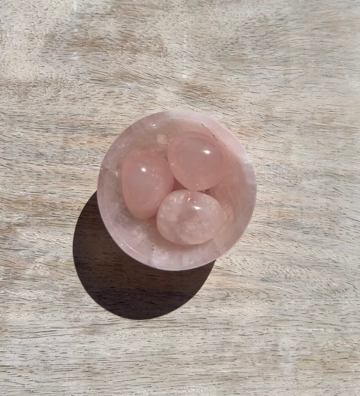 (One) Beautiful Rose Quartz Bowl - (2") - 1B