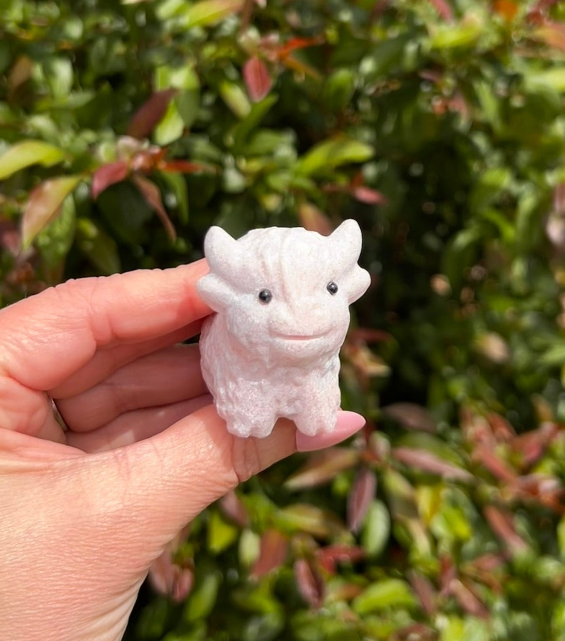 (One) 2" Pink Opal Cow carving ~ $17.99ea