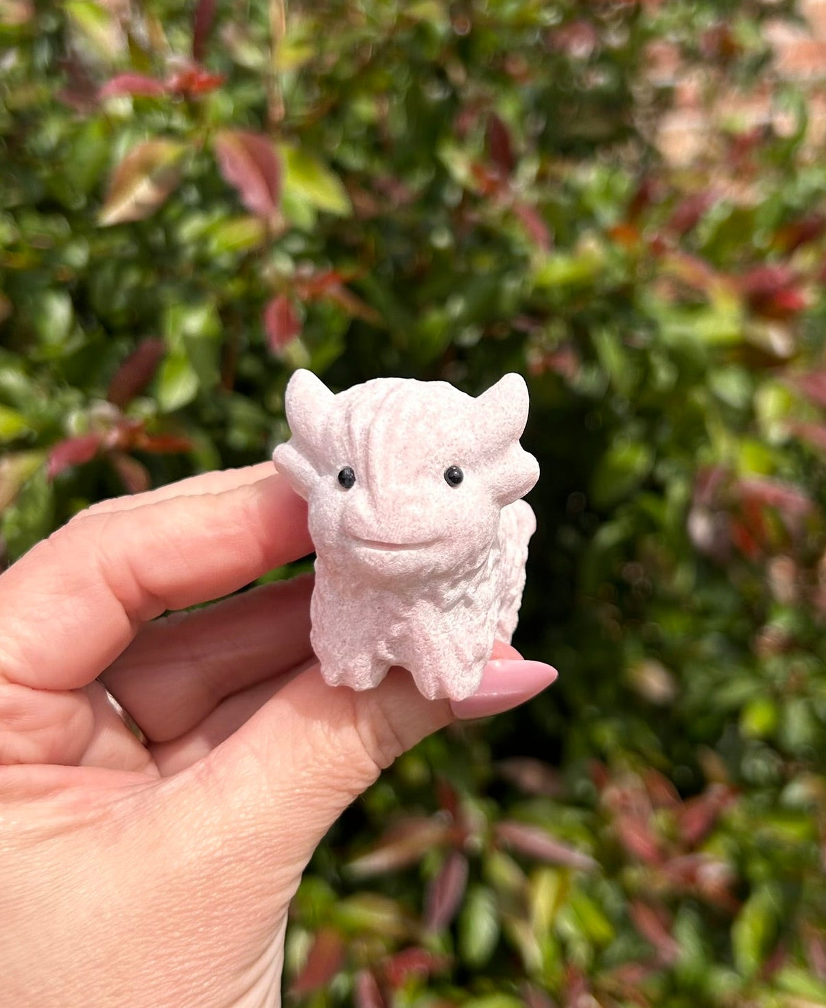(One) 2" Pink Opal Cow carving ~ $17.99ea