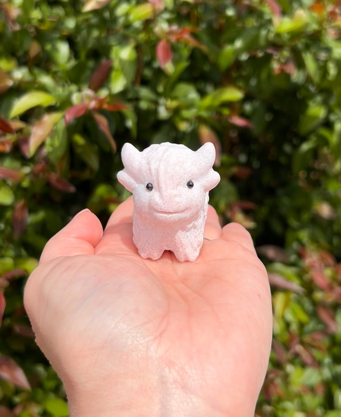 (One) 2" Pink Opal Cow carving ~ $17.99ea