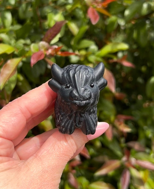 (One) 2" Black Onyx Cow carving ~ $17.99ea