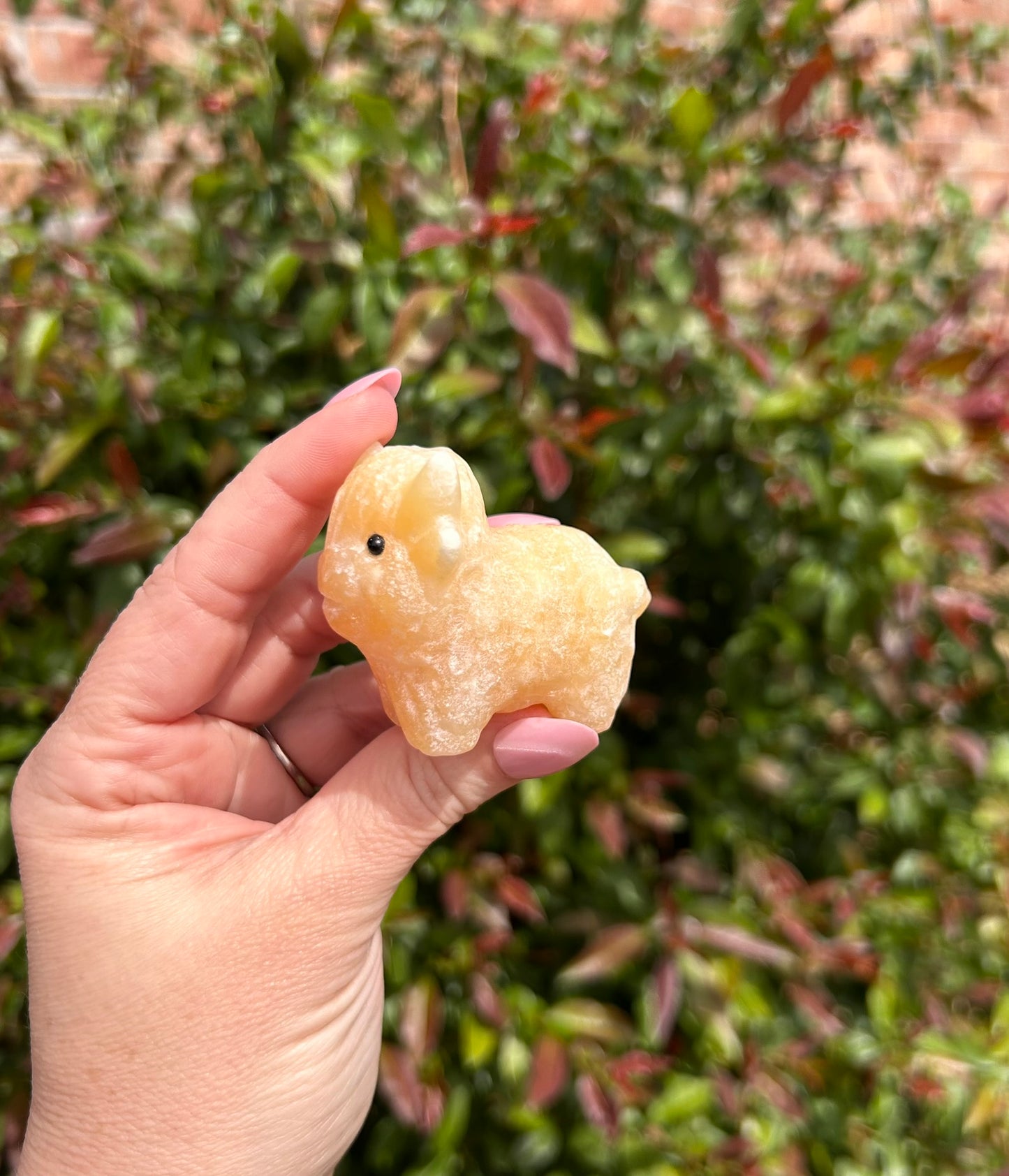 (One) 2" Orange Calcite Cow carving ~ $17.99ea