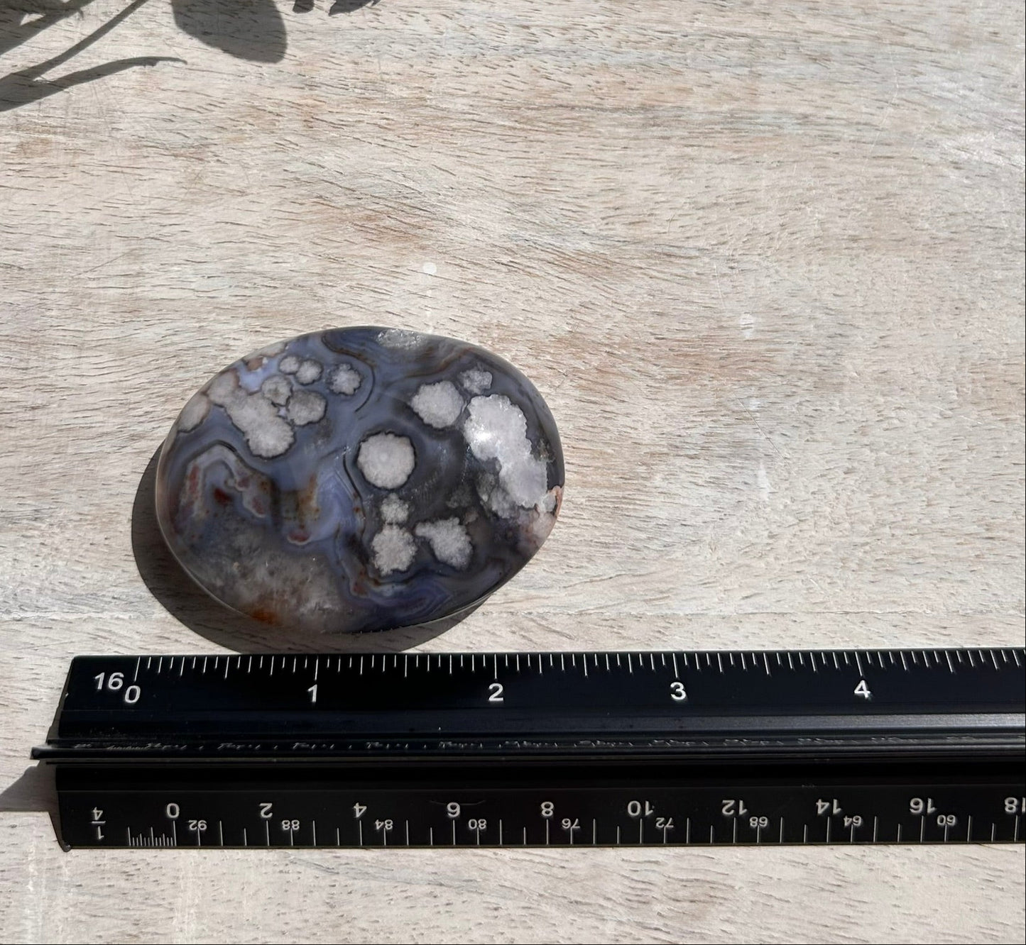 Blue Flower Agate Palm Stone -  11A