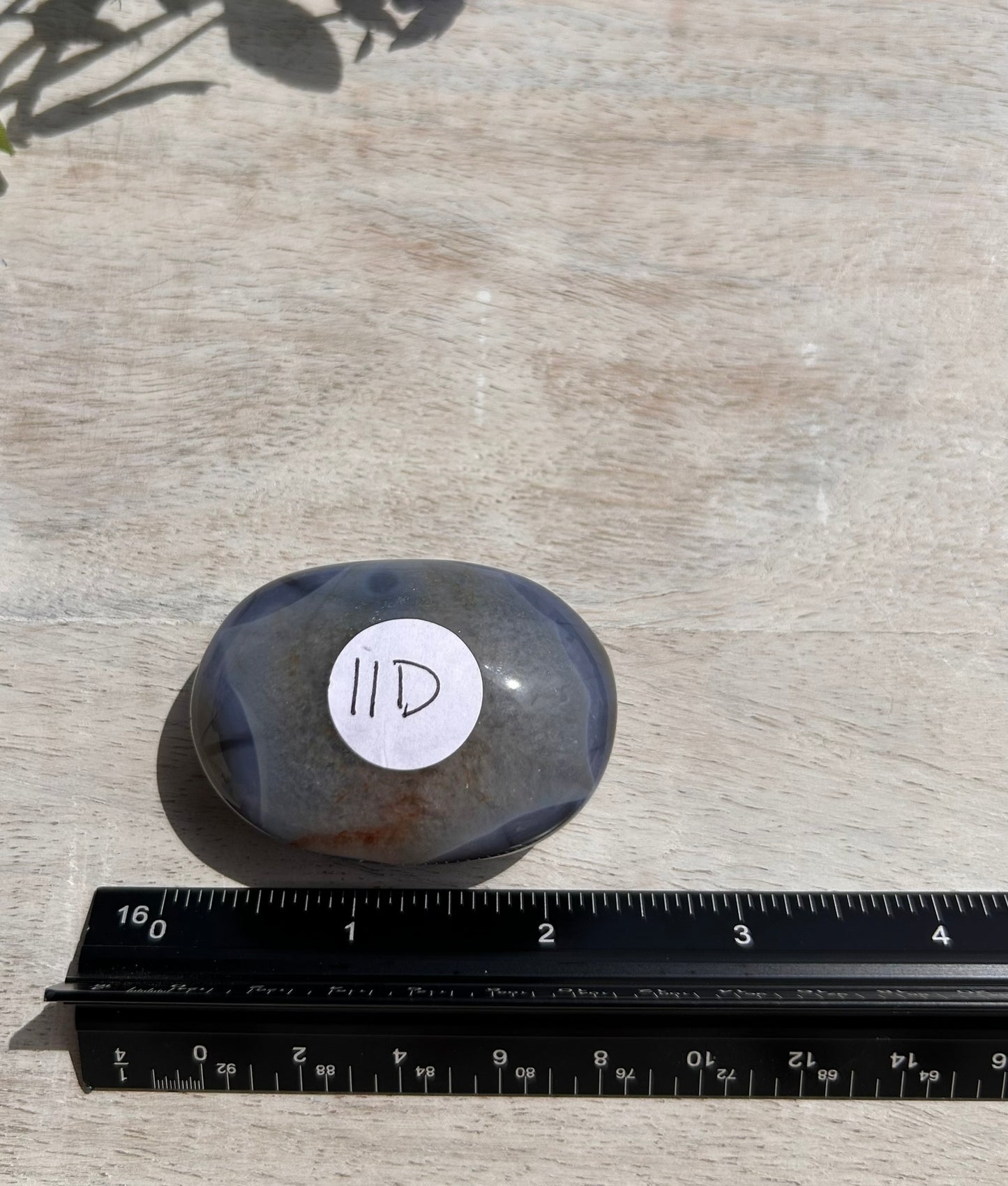 Blue Flower Agate Palm Stone - 11D