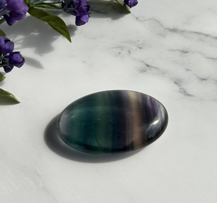 Rainbow Fluorite Palm Stone - 12A