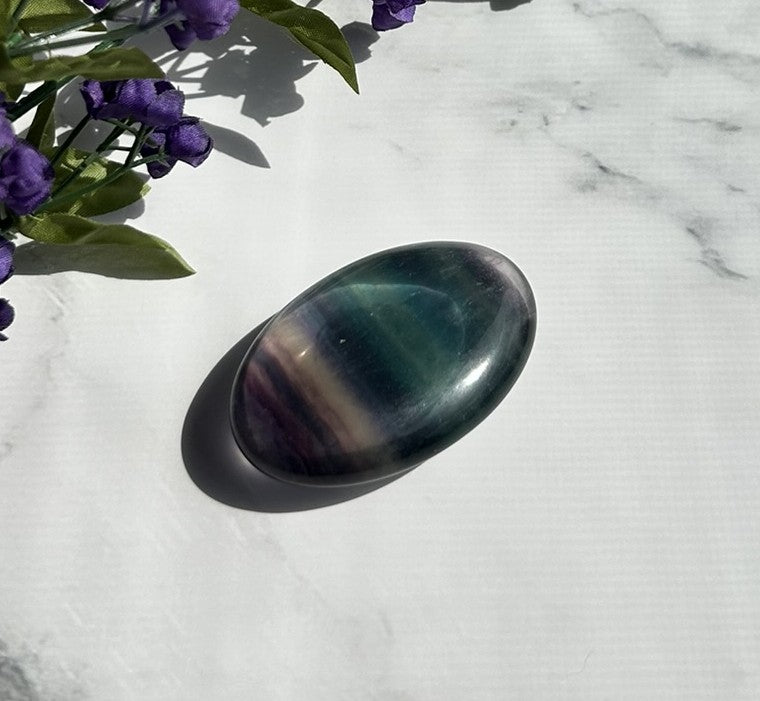 Rainbow Fluorite Palm Stone - 12A