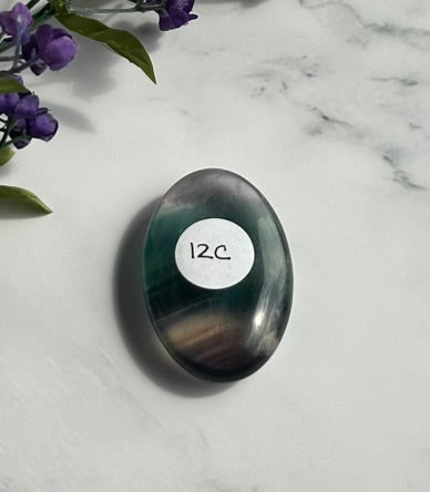 Rainbow Fluorite Palm Stone - 12C