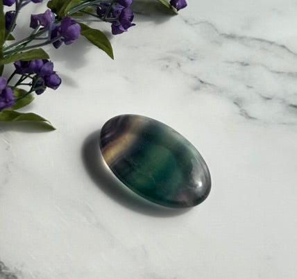 Rainbow Fluorite Palm Stone - 12C
