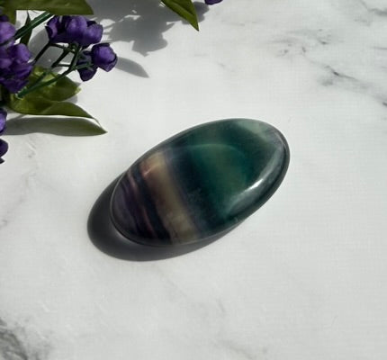 Rainbow Fluorite Palm Stone - 12D