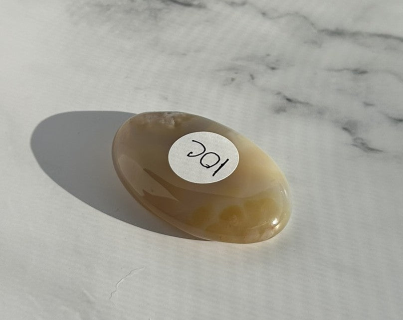 Flower Agate Palm Stone - FA10C