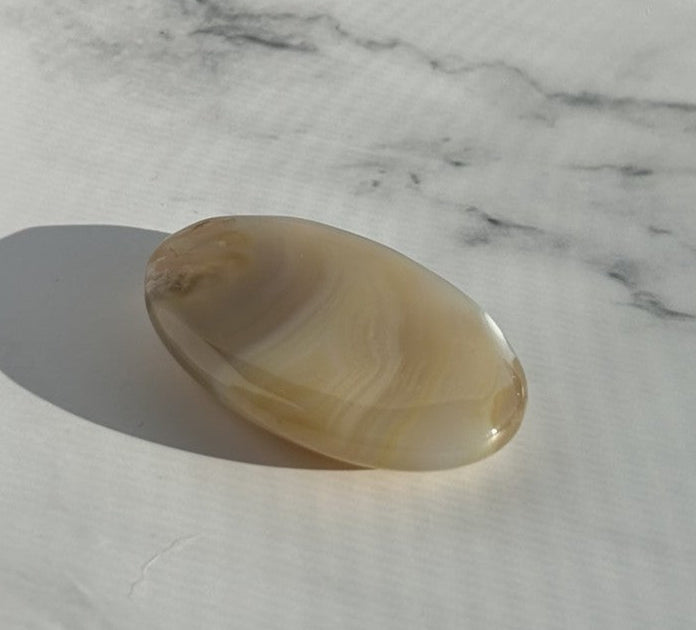 Flower Agate Palm Stone - FA10C
