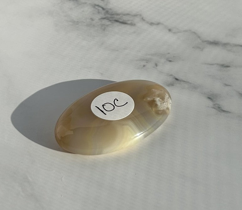 Flower Agate Palm Stone - FA10C