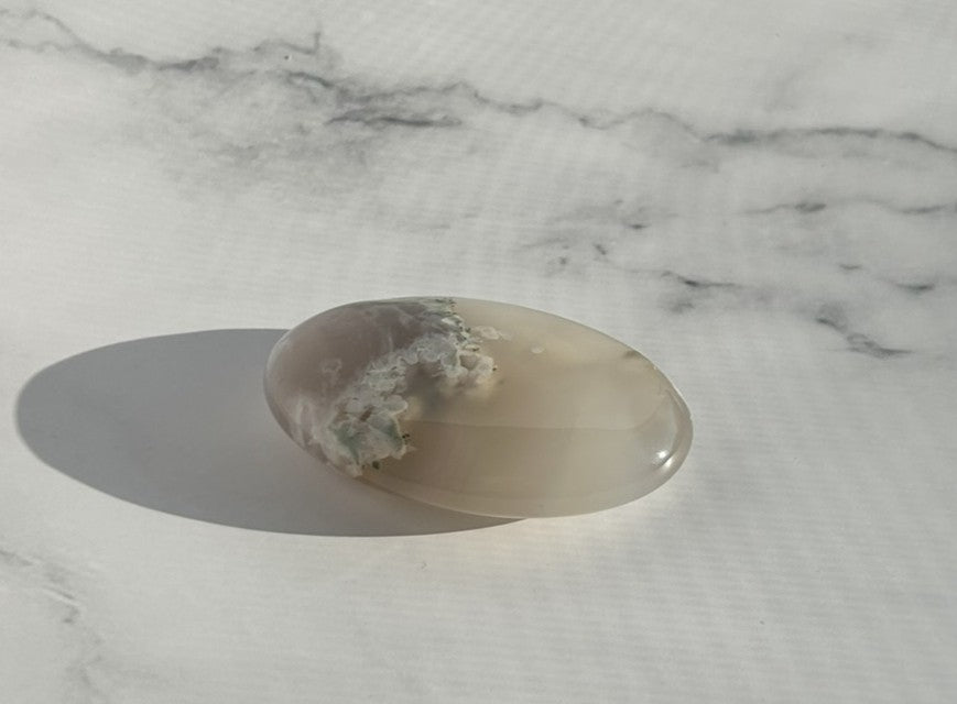 Flower Agate Palm Stone - FA10B