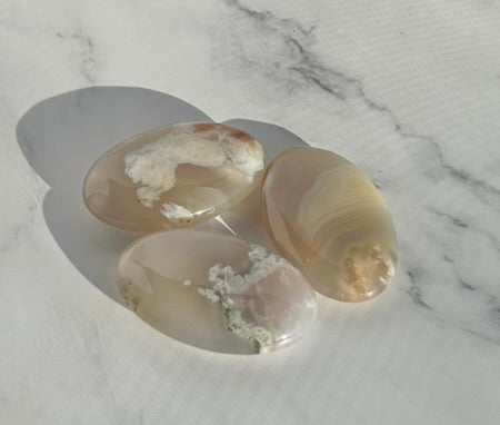 Flower Agate Palm Stone - FA10C