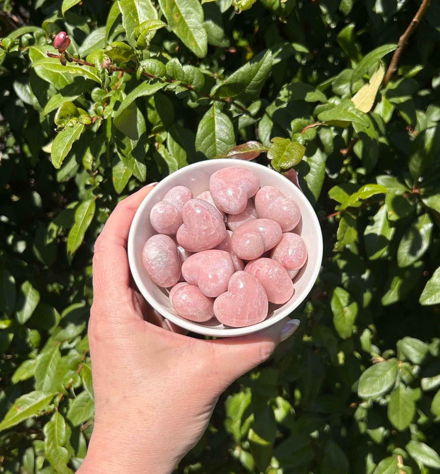 (One) 1" Pink Opal Heart carving - $7.99ea