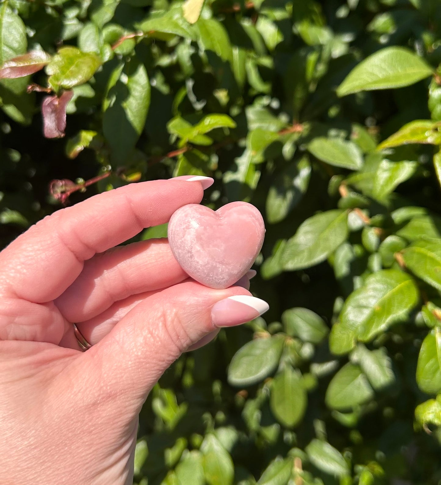 (One) 1" Pink Opal Heart carving - $7.99ea