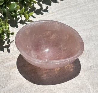 Beautiful Rose Quartz Bowl (4.6"W x 2"H) - #A
