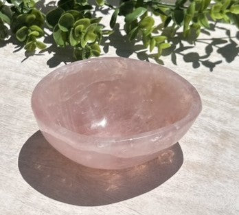 Beautiful Rose Quartz Bowl (4.6"W x 2"H) - #A