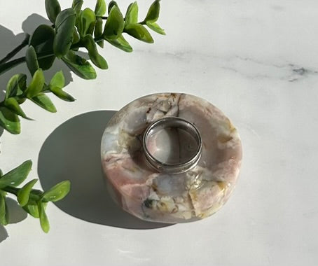 Flower Agate Bowl / Ring Holder (2") - 8A