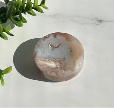 Flower Agate Bowl / Ring Holder (2") - 8H