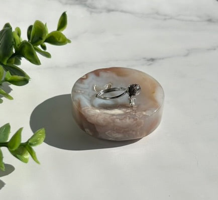 Flower Agate Bowl / Ring Holder (2") - 8H