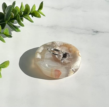 Flower Agate Bowl / Ring Holder (2") - 8G