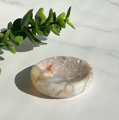 Flower Agate Bowl / Ring Holder (2") - 8I