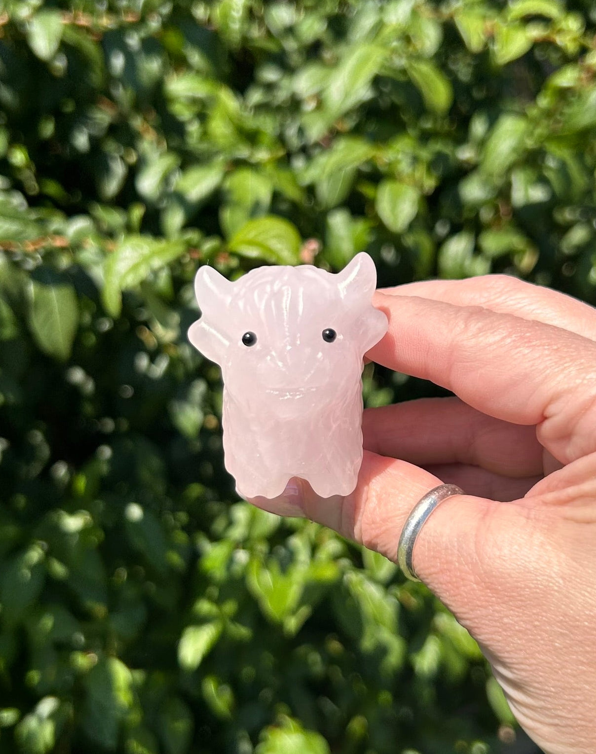 (One) 2" Rose Quartz Cow carving ~ $17.99ea