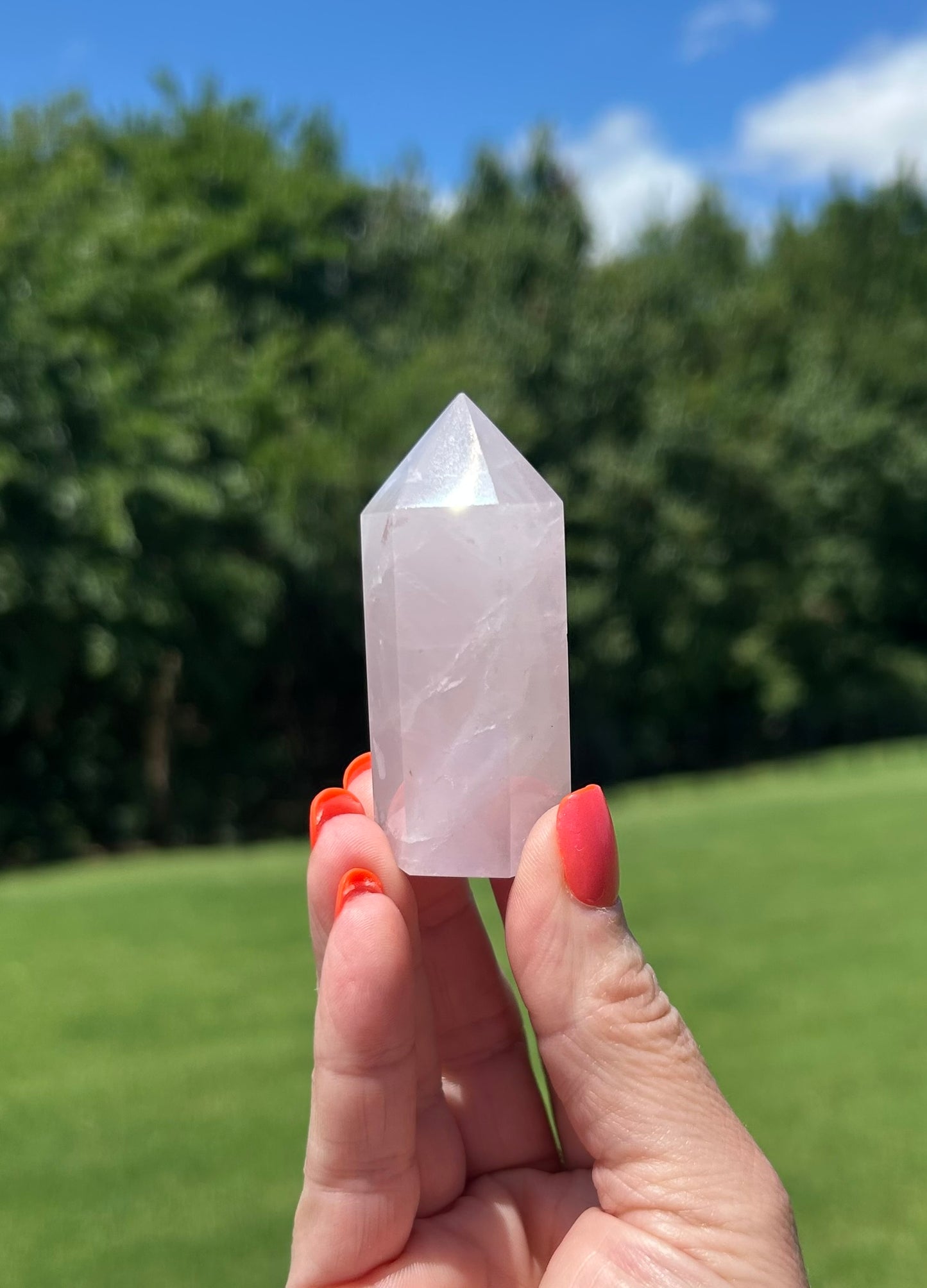 Rose Quartz Tower Small (2.5"H) - 01D