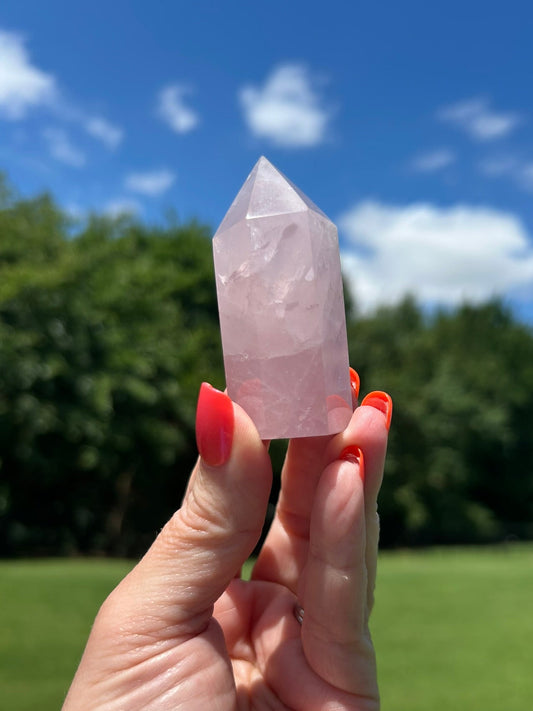 Rose Quartz Tower Small (2.5"H) - 01D