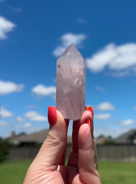 Rose Quartz Tower Small (2.5"H) - 01C