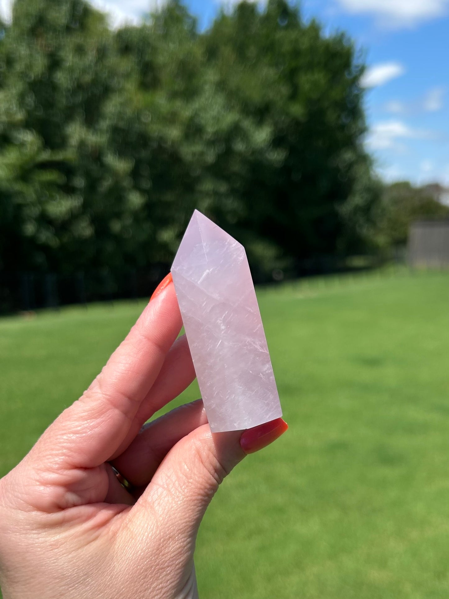 Rose Quartz Tower Small (2.5"H) - 01C