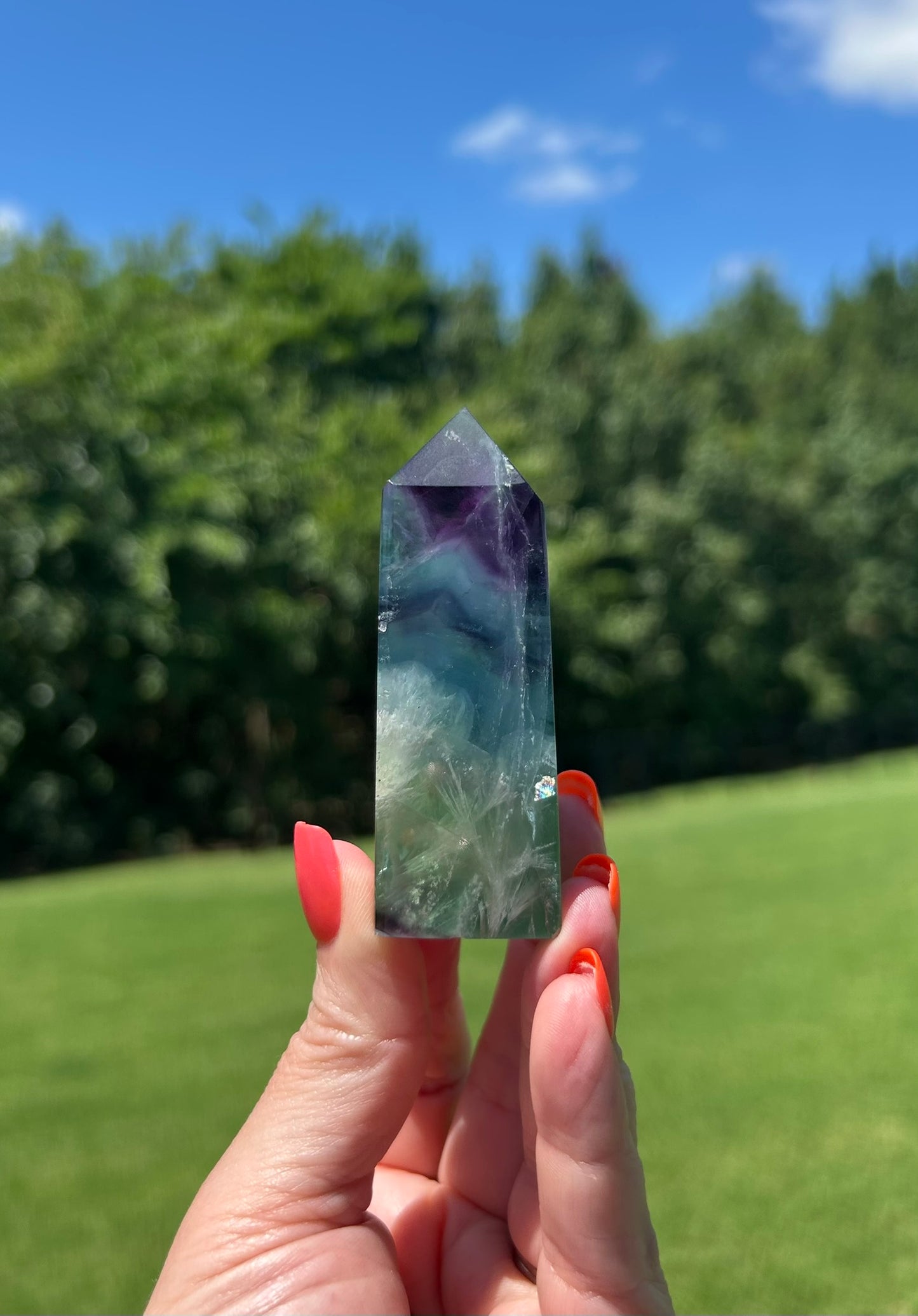 Rainbow Fluorite Tower (3")- #L