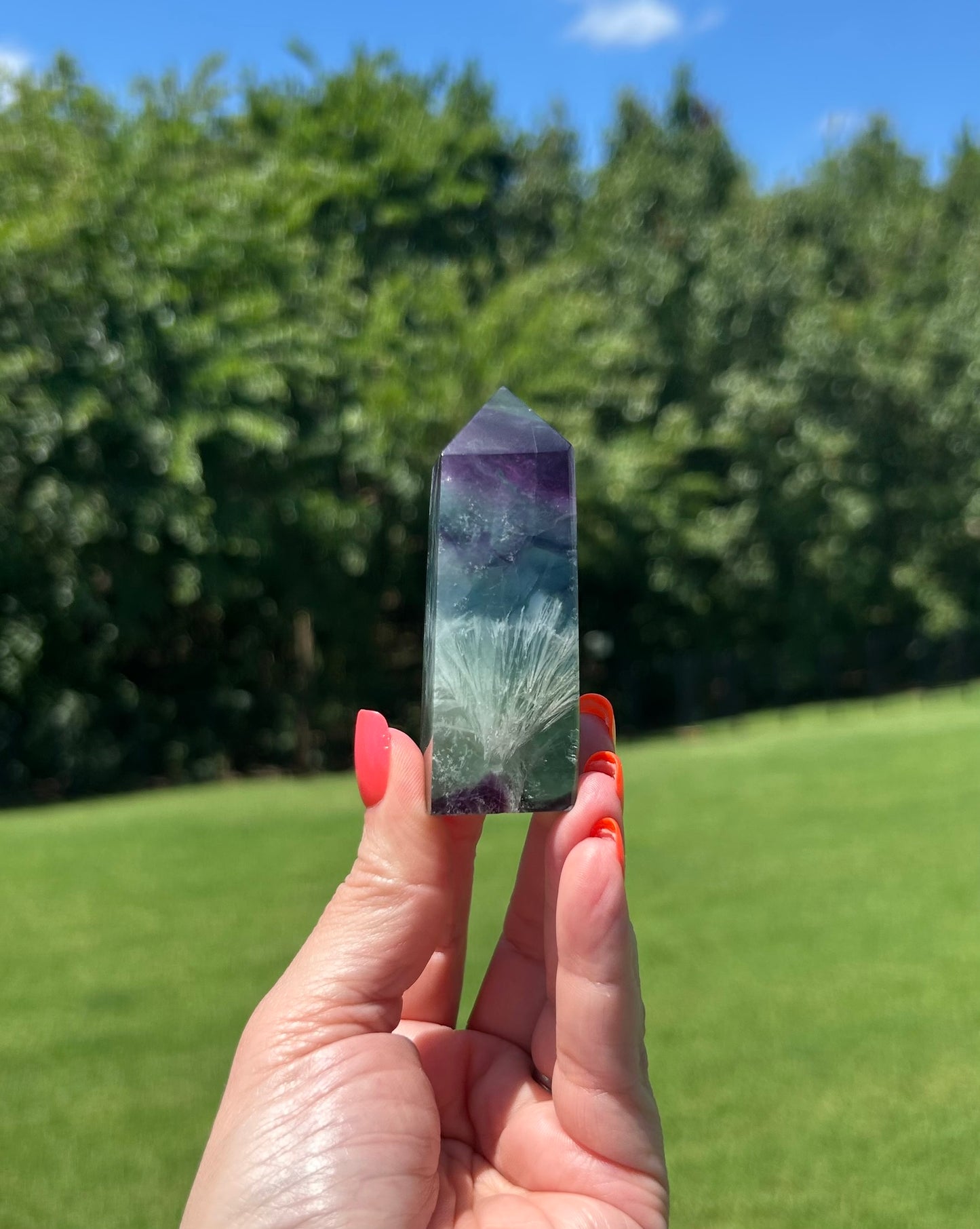 Rainbow Fluorite Tower (3")- #L