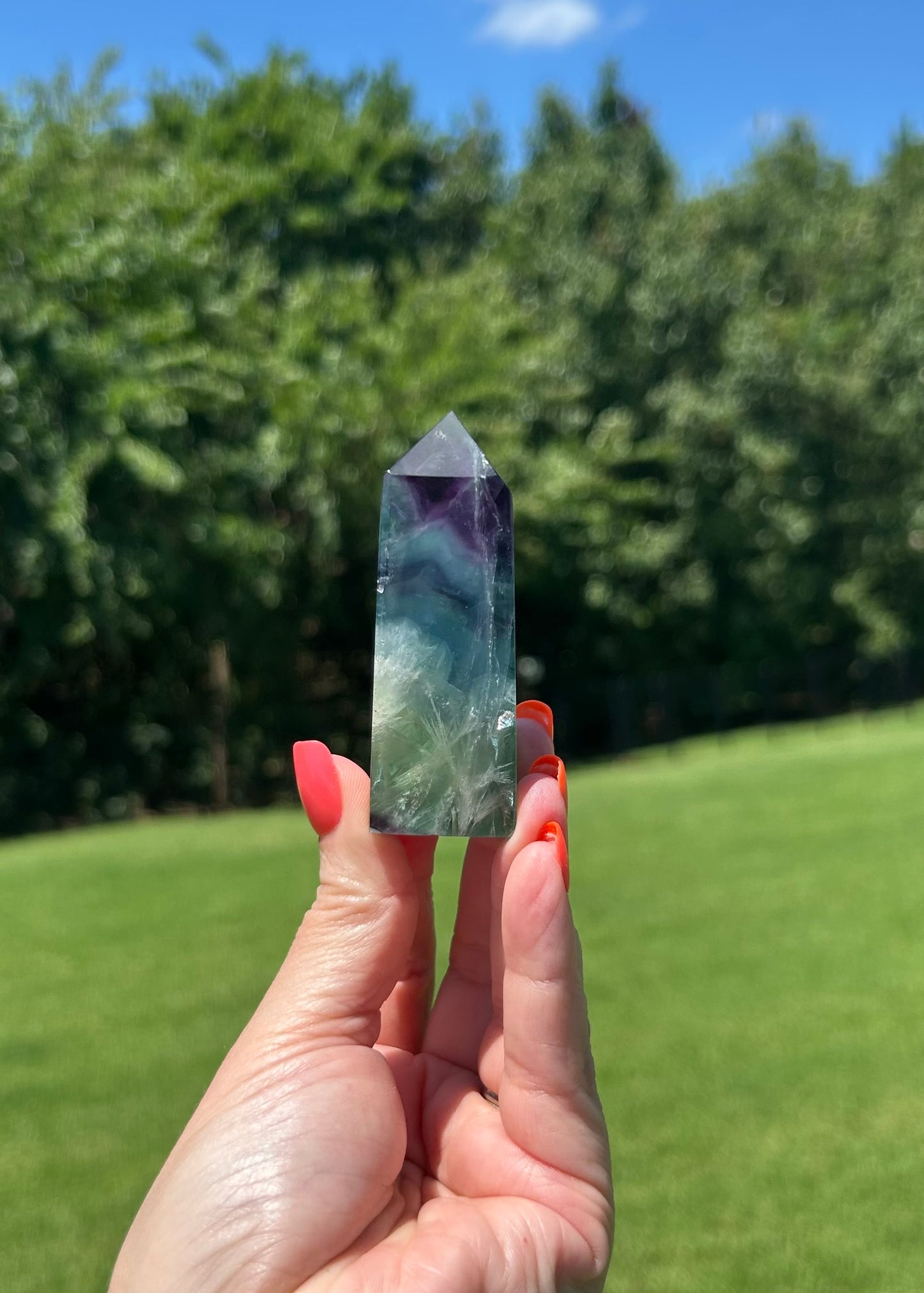 Rainbow Fluorite Tower (3")- #L