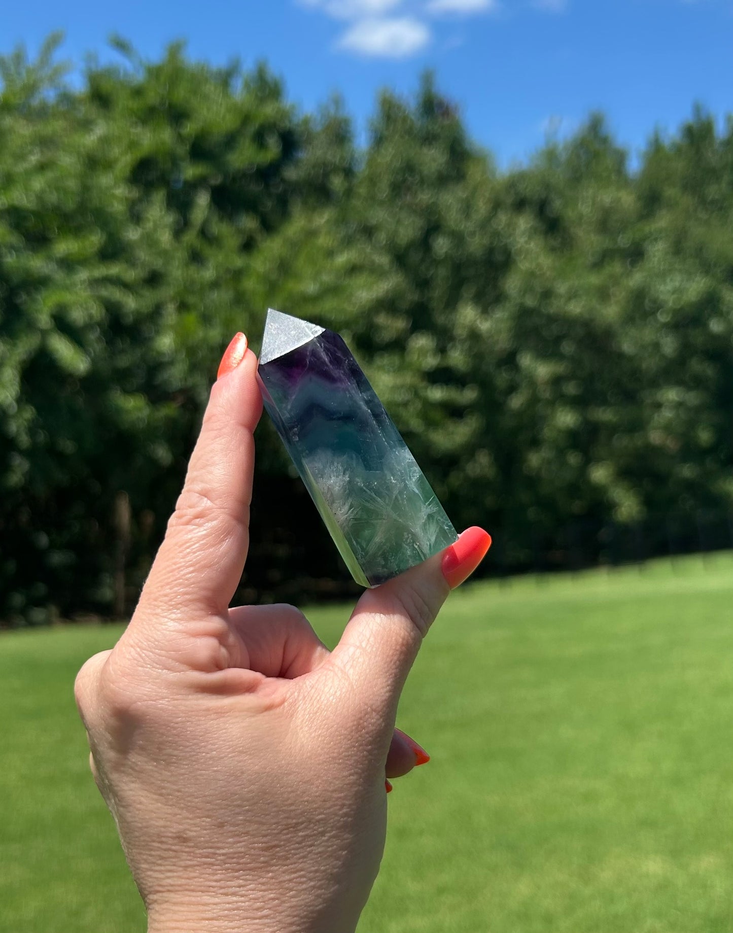 Rainbow Fluorite Tower (3")- #L