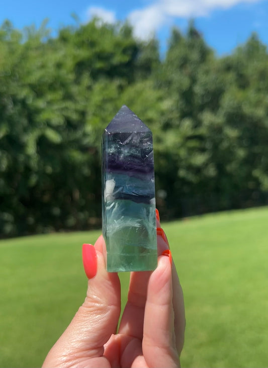 Rainbow Fluorite Tower (3")- #M