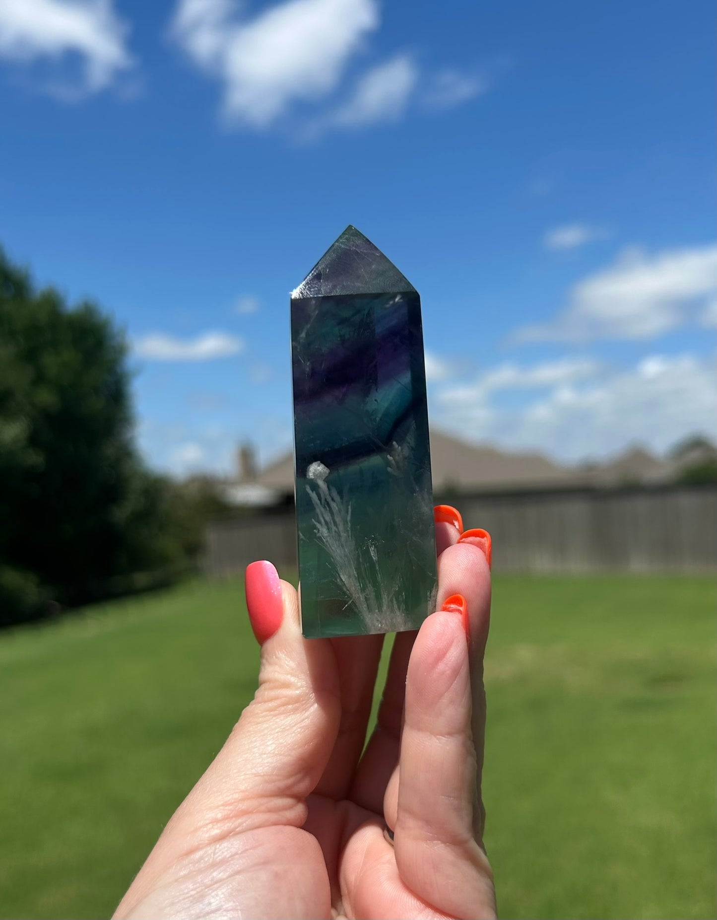 Rainbow Fluorite Tower (3")- #M