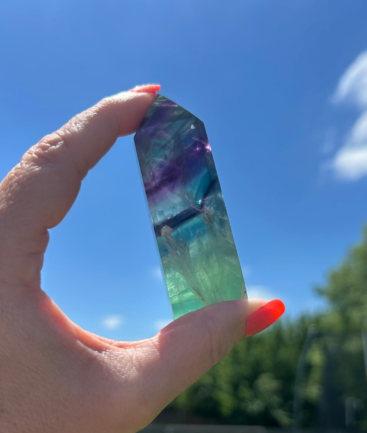 Rainbow Fluorite Tower (3")- #M