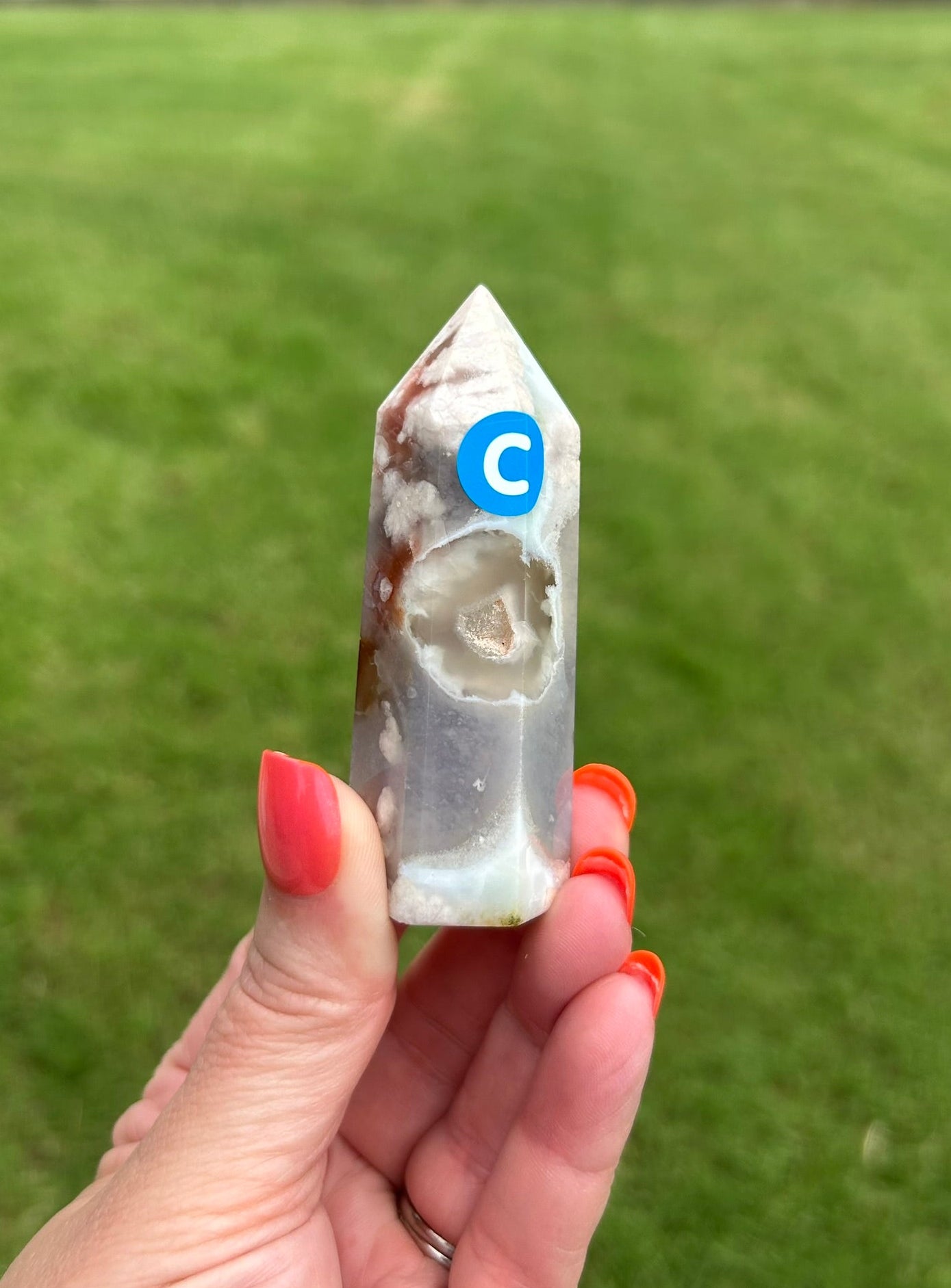 Green Flower Agate Tower (2.3") - #C