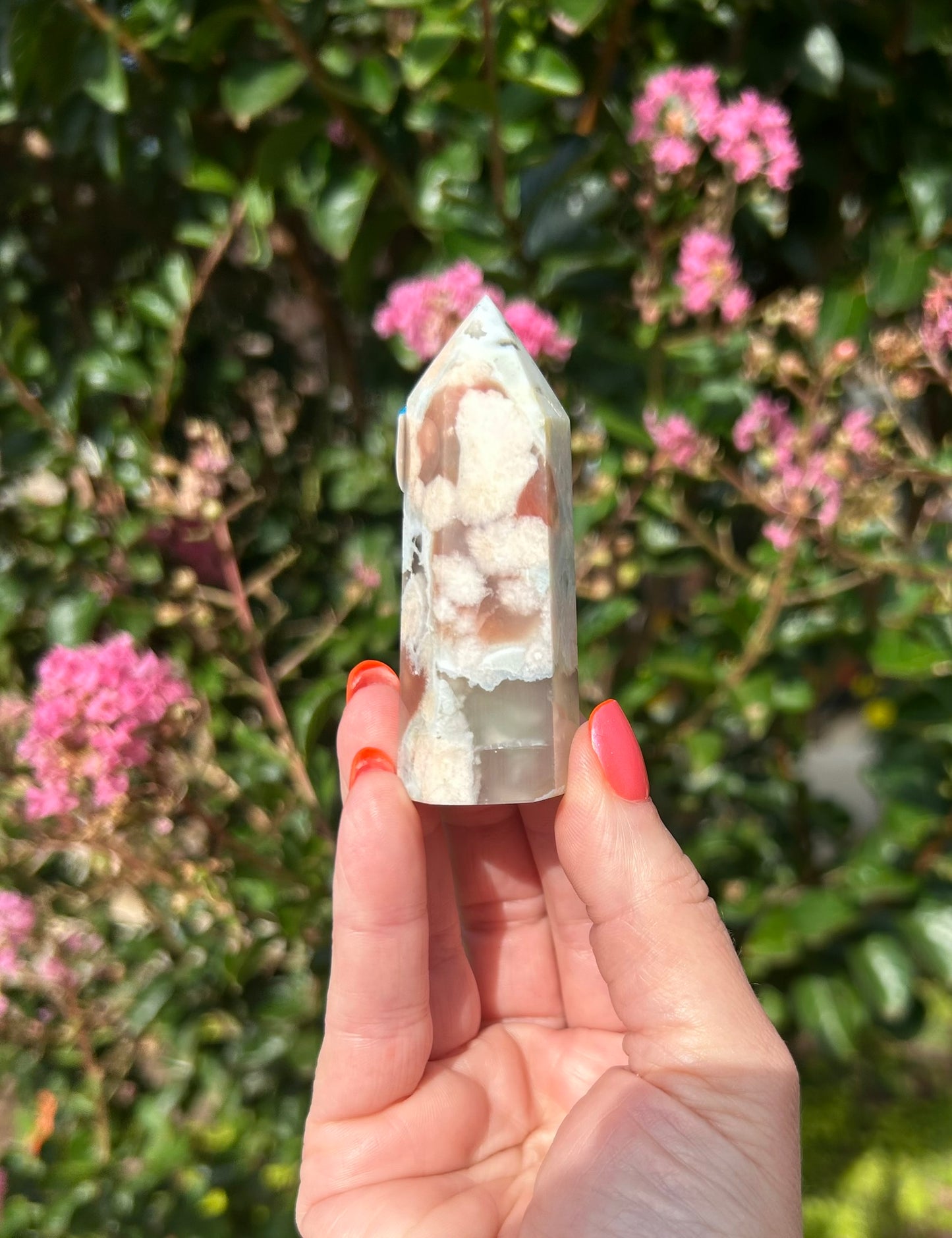 Green Flower Agate Tower (2.3") - #A