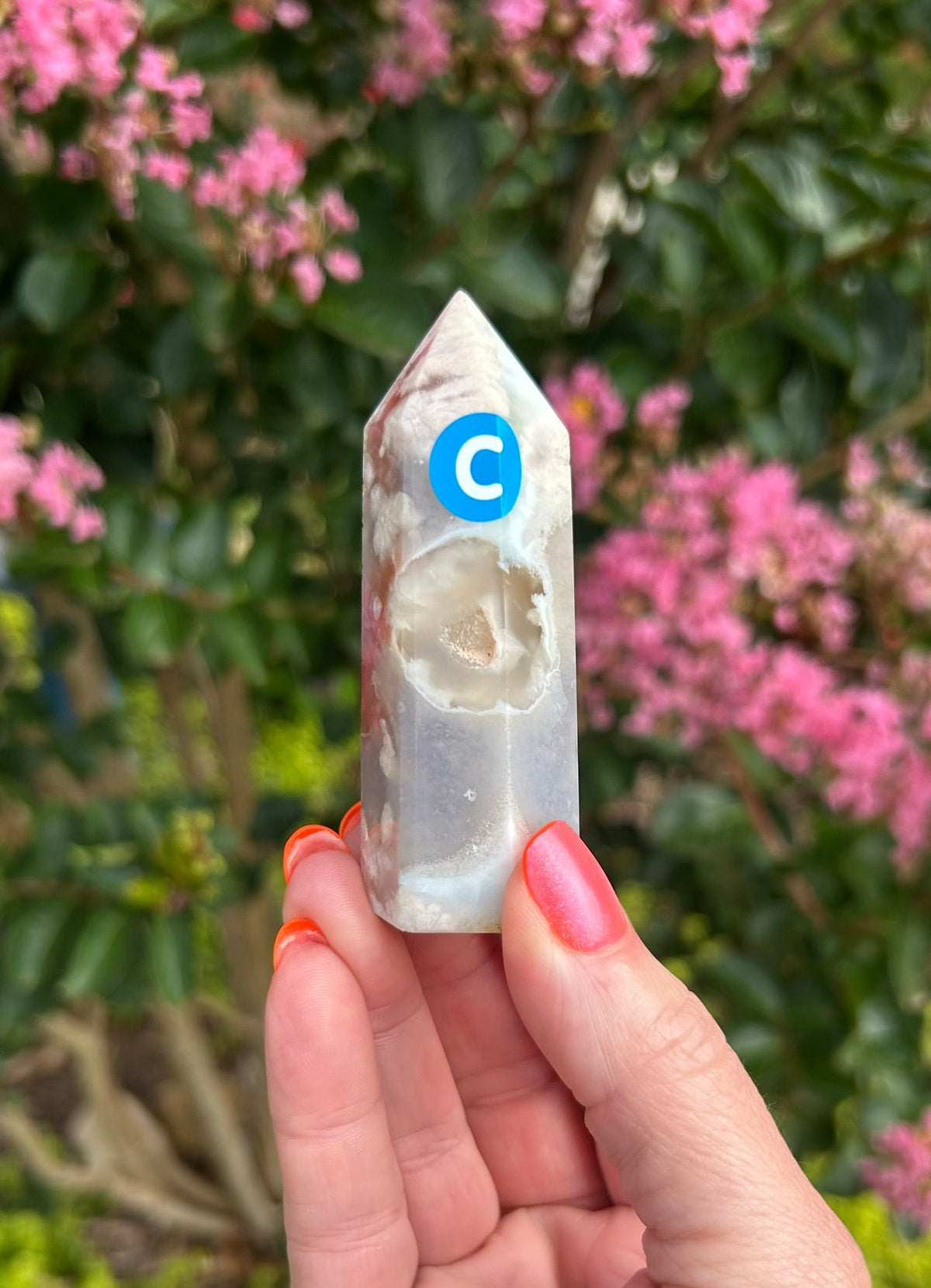 Green Flower Agate Tower (2.3") - #C
