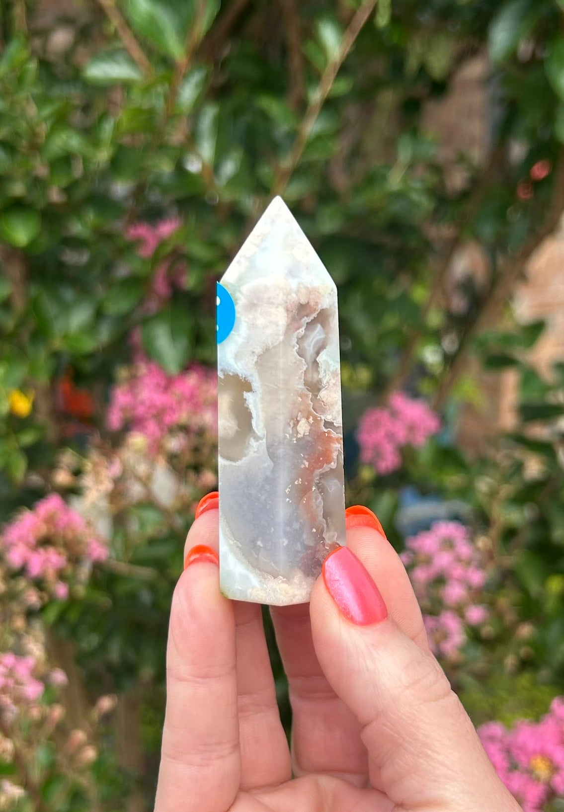 Green Flower Agate Tower (2.3") - #C