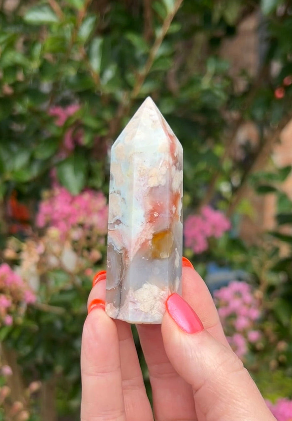 Green Flower Agate Tower (2.3") - #C